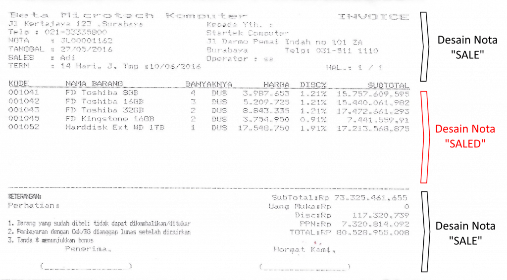 Setting Panjang Digit Desimal Nota Text Report BeeAccounting