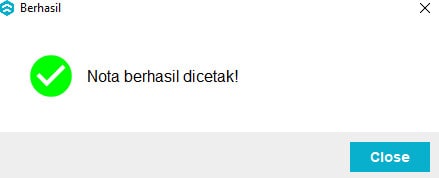 Software Kasir Berhasil Cetak Nota