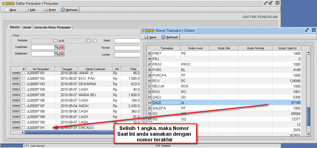 Error Karena Kode Transaksi Sudah Ada - Beeaccounting