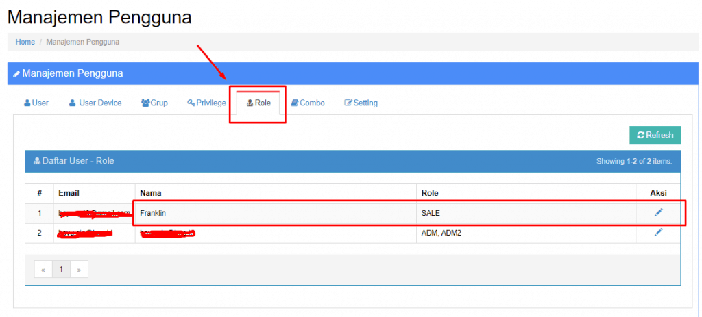 Setting Hak Akses pada Menu Beepos