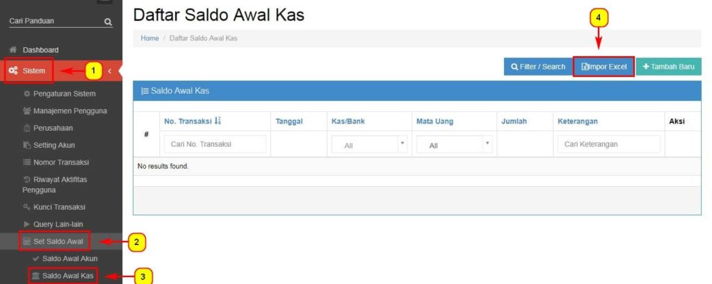 Cara Import Saldo Awal - Kas Beecloud