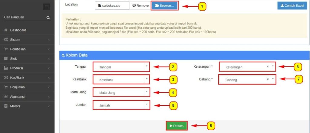 Cara Import Saldo Awal - Kas Beecloud