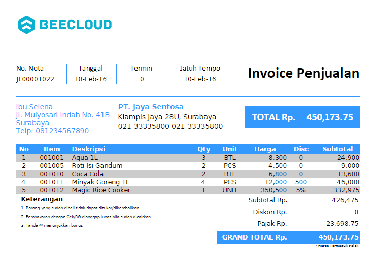 software faktur penjualan