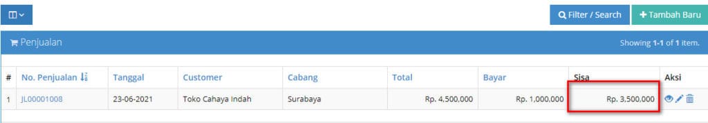 Transaksi Penjualan Dengan Uang Muka