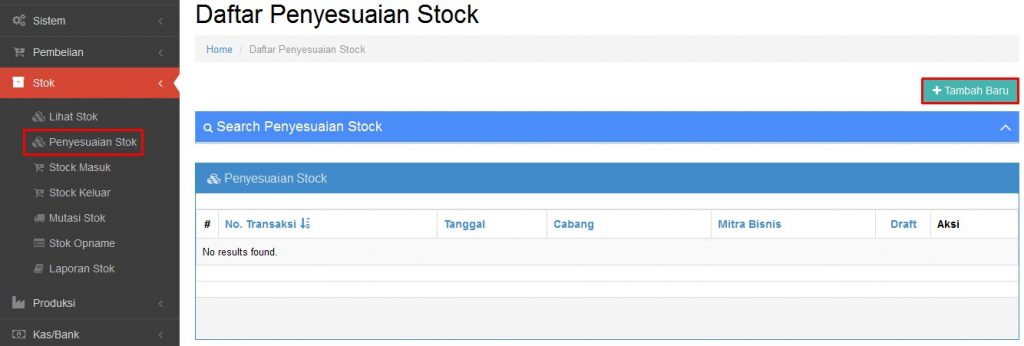 Cara Penyesuaian Stock Beecloud