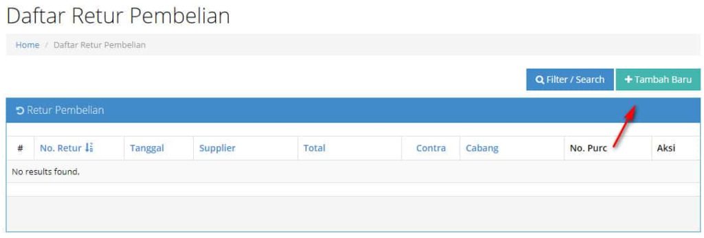 Cara Input Retur Pembelian