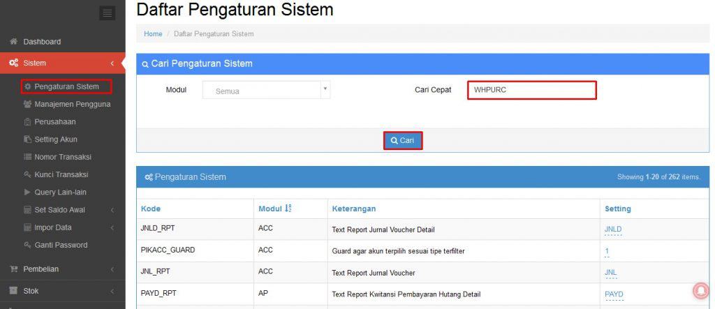 Set Default Gudang