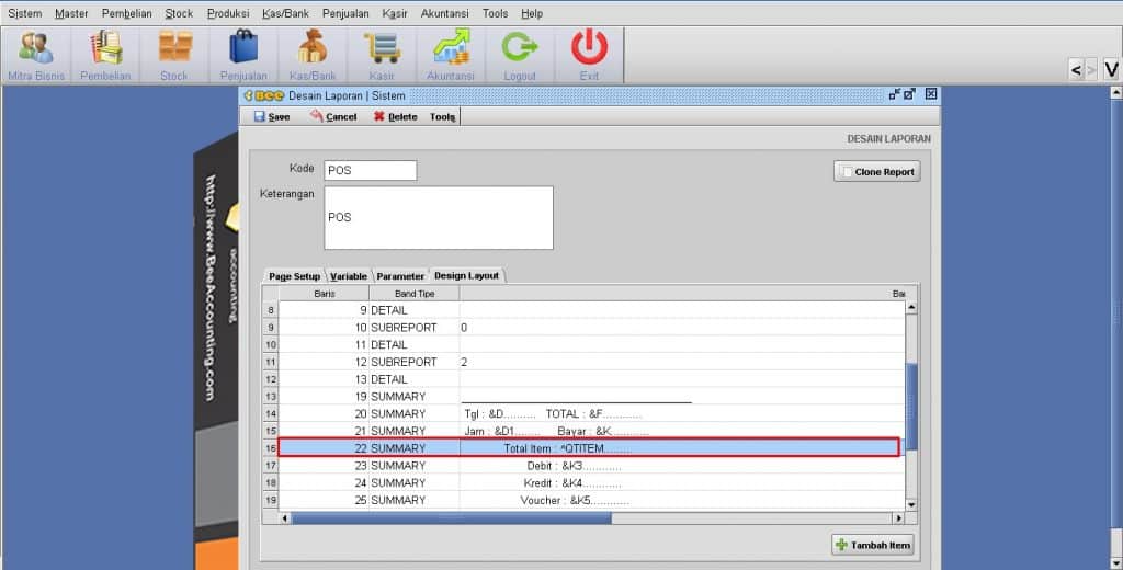 Menampilkan Total Qty Pada Nota Kasir (POS) - BeeAccounting