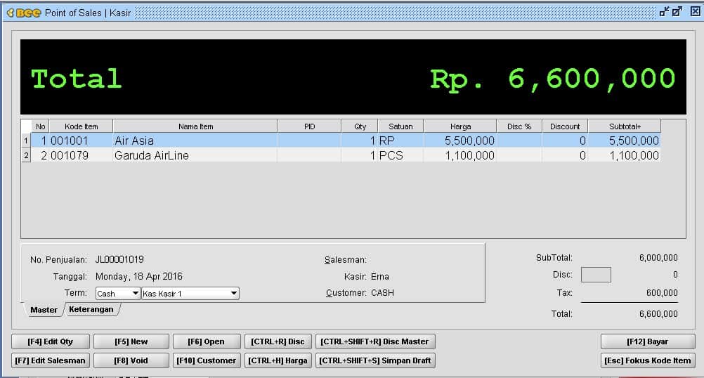 Menampilkan Total Qty Pada Nota Kasir (POS) - BeeAccounting