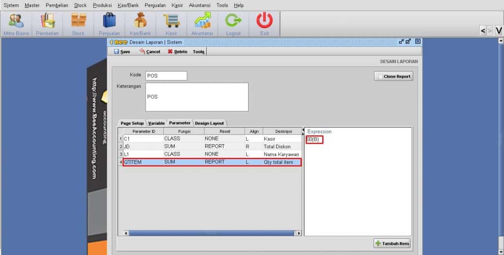 Menampilkan Total Qty Pada Nota Kasir (POS) - BeeAccounting