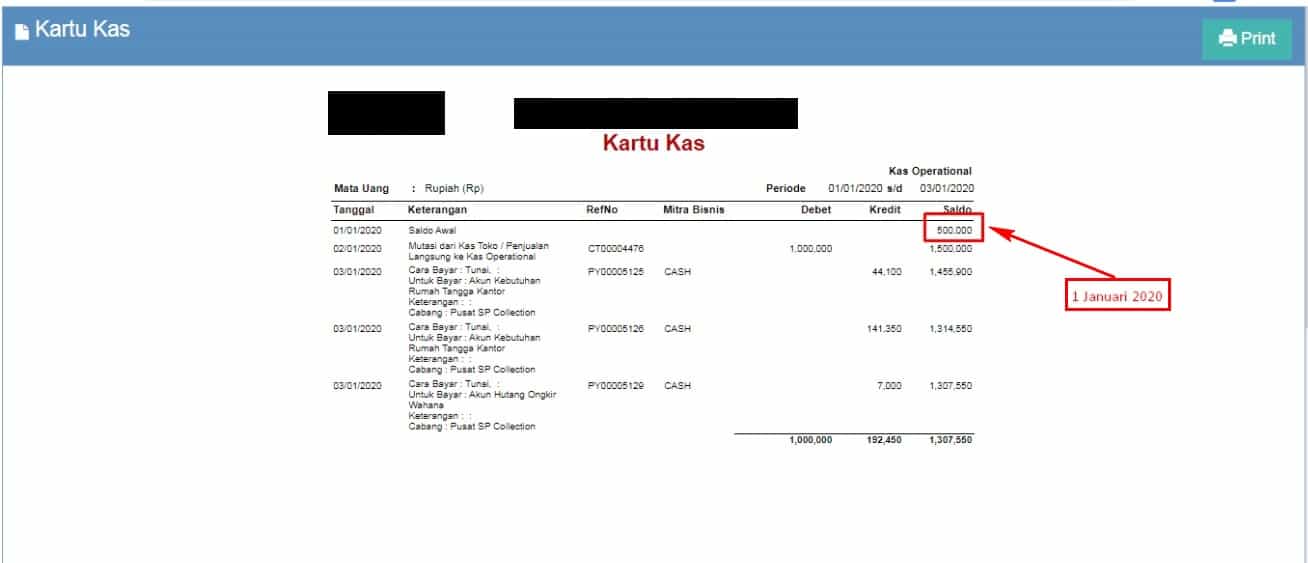 Beda Nilai Saldo Akhir VS Saldo Awal Kas/Bank