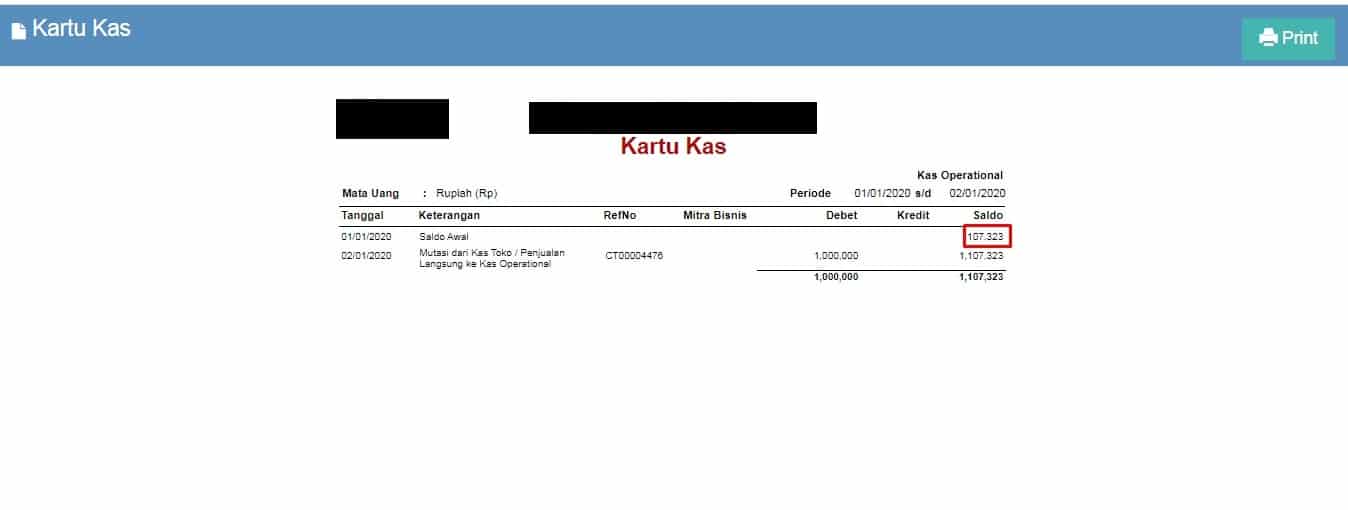 Beda Nilai Saldo Akhir VS Saldo Awal Kas/Bank