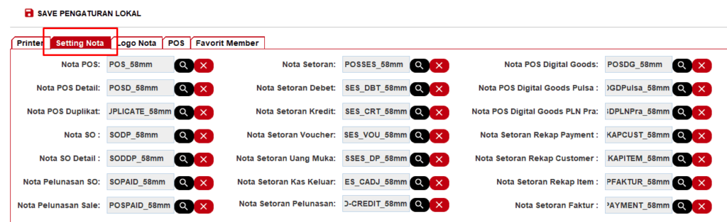 Penjelasan kode Desain Nota Beepos Desktop