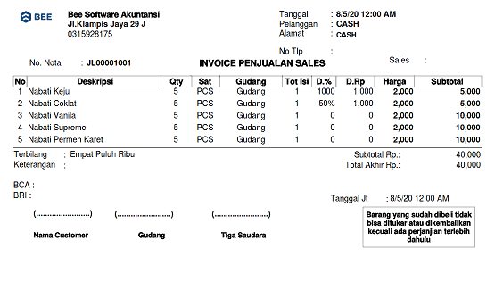 1. Invoice Penjualan Continuoes Form