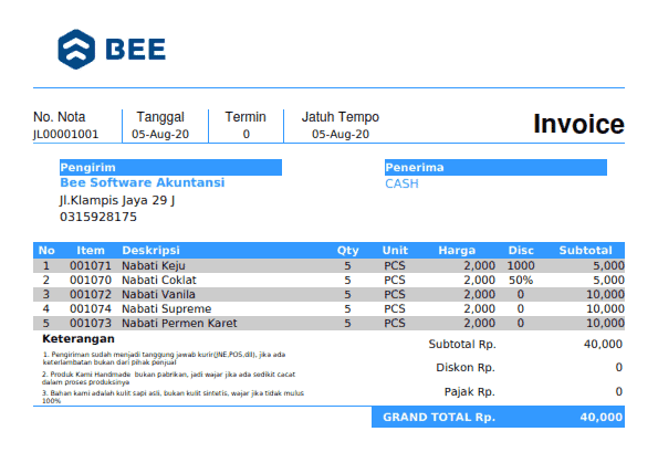2. Invoice Penjualan Continuous Form