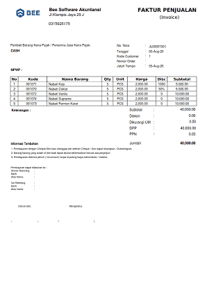 1. Invoice Penjualan Continuoes Form