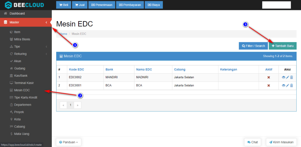 Setting Master Mesin EDC Pada Beecloud (Khusus pengguna Beepos)