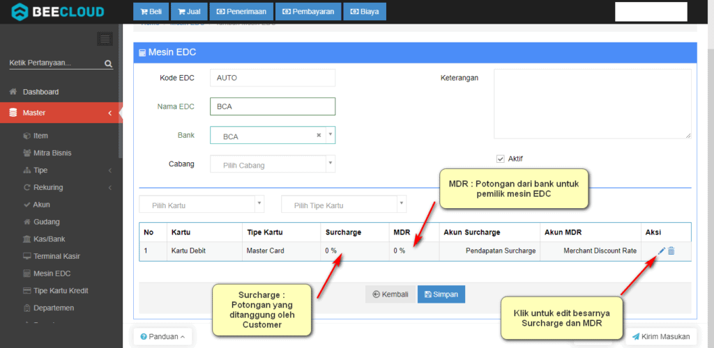 Setting Master Mesin EDC Pada Beecloud (Khusus pengguna Beepos)