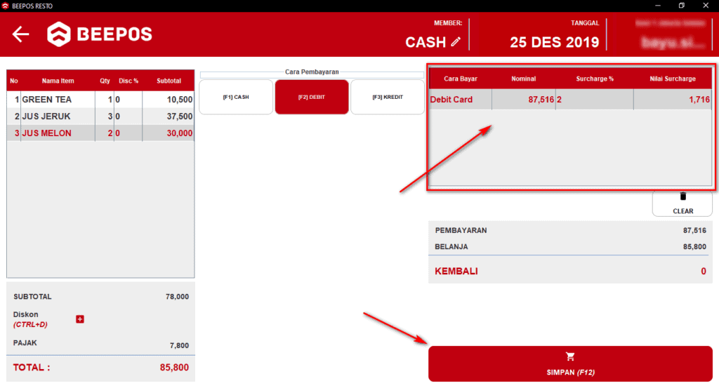 Pembayaran Multi Payment pada Beepos Resto