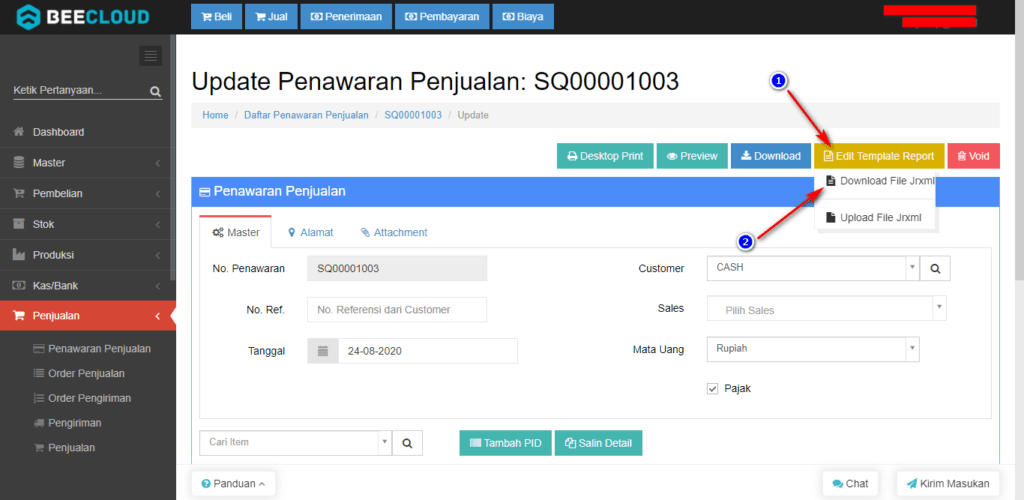 Membuat Proforma Invoice Pada Beecloud