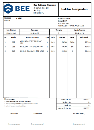 1. Invoice Penjualan Continuoes Form