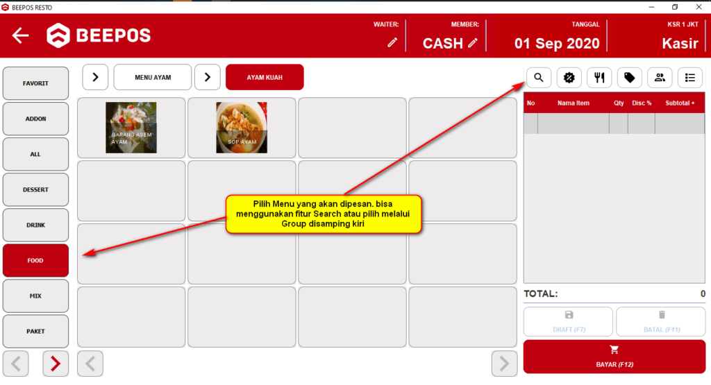 Gb 4. Input Menu yang dipesan