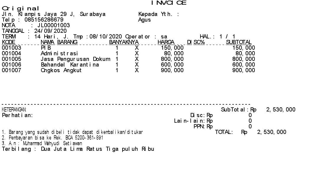 Cara Input Transaksi Bidang Usaha EMKL / Ekspedisi Muatan Kapal Laut Pada Program Beeaccounting