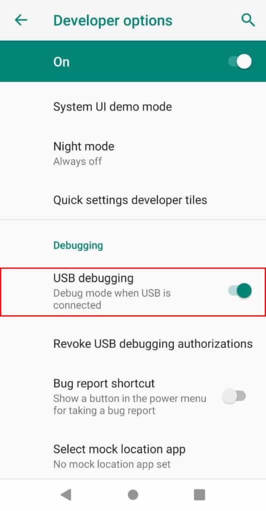 Cara Mengaktifkan / Pengaturan Mode Debug Android Version 9
