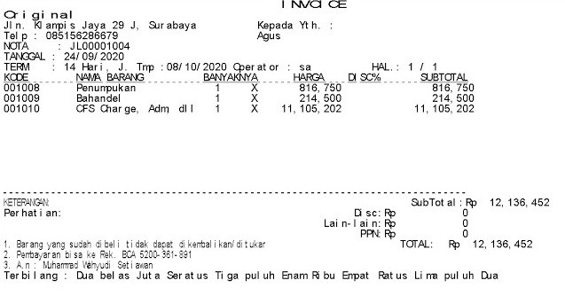 Cara Input Transaksi Bidang Usaha EMKL / Ekspedisi Muatan Kapal Laut Pada Program Beeaccounting