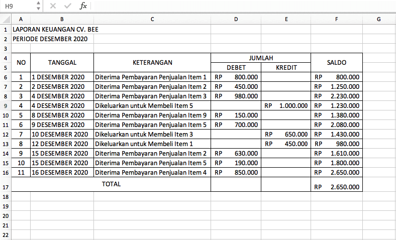 Pembukuan Sederhana