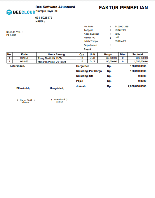 1. Invoice Penjualan Continuoes Form