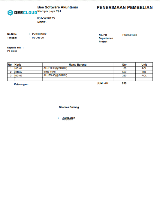 1. Invoice Penjualan Continuoes Form