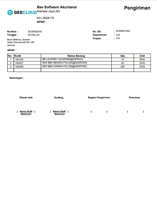 1. Invoice Penjualan Continuoes Form