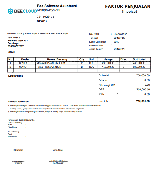 1. Invoice Penjualan Continuoes Form