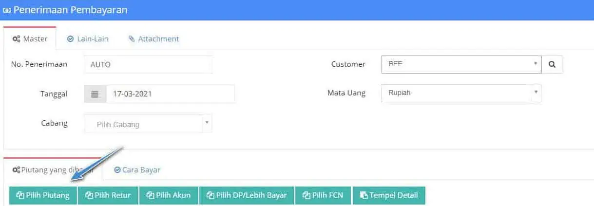 Order Penjualan Dengan DP / Uang Muka
