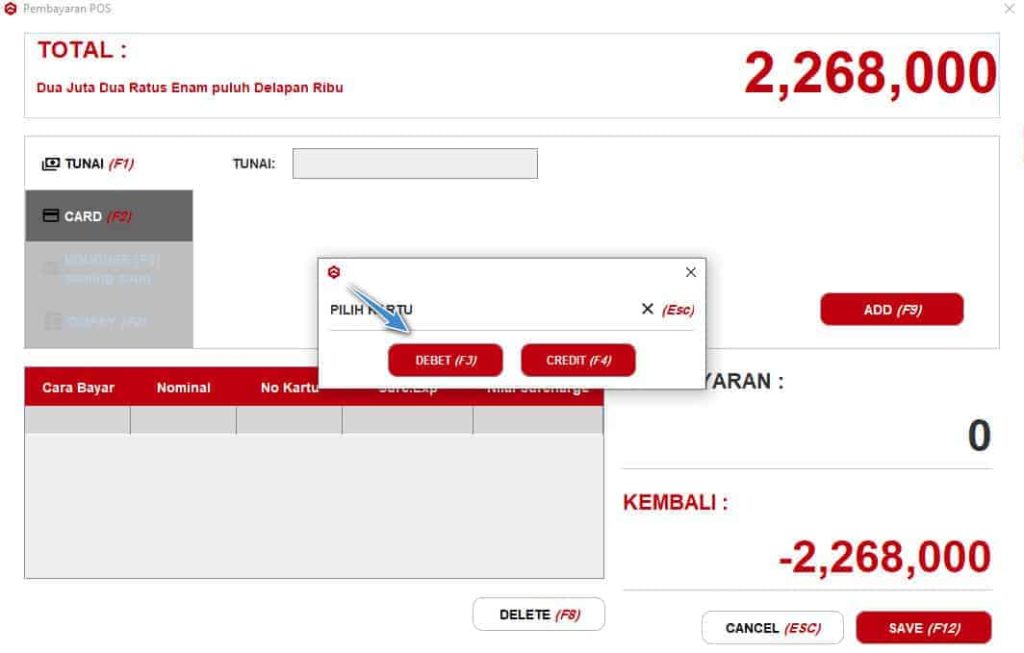 Multi Payment (Tunai dan Non Tunai) Pada Beepos Desktop