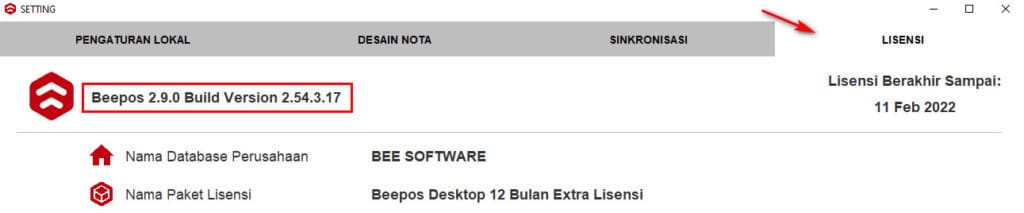 Cara Cek Versi Beepos Desktop