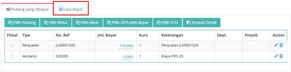 Cara Input Pemotongan Pajak PPh 23