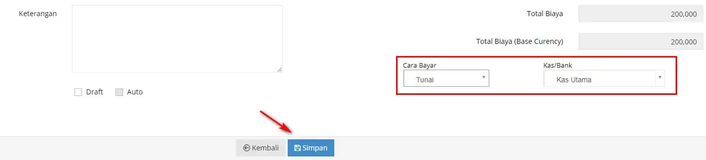 Input Biaya dan Pendapatan Department