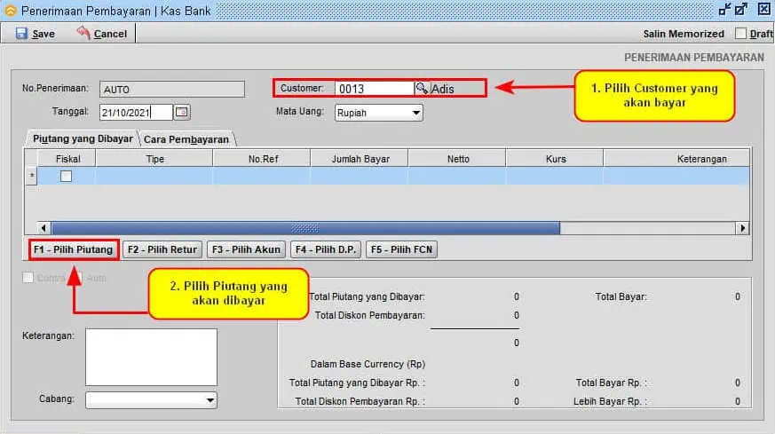 Cara Penerimaan Pembayaran Piutang Customer di BeeAccounting