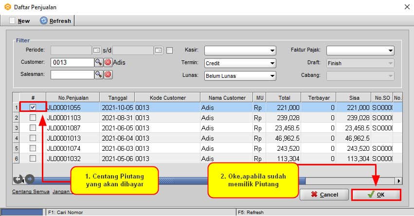 Cara Penerimaan Pembayaran Piutang Customer di BeeAccounting