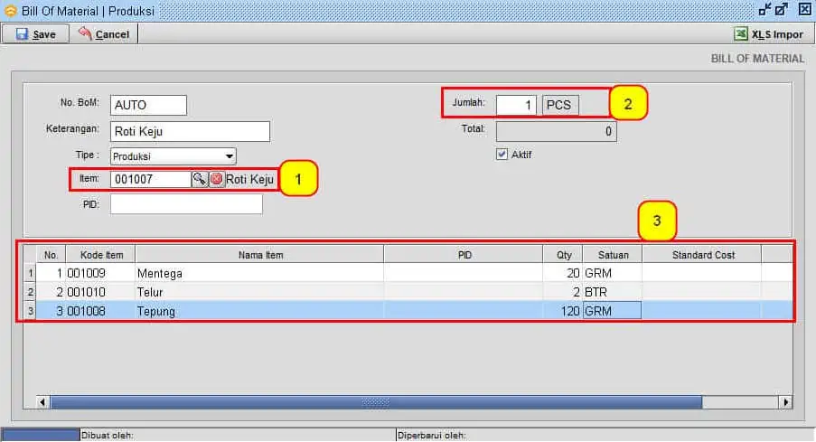Cara Input Produksi BOM Beeaccounting