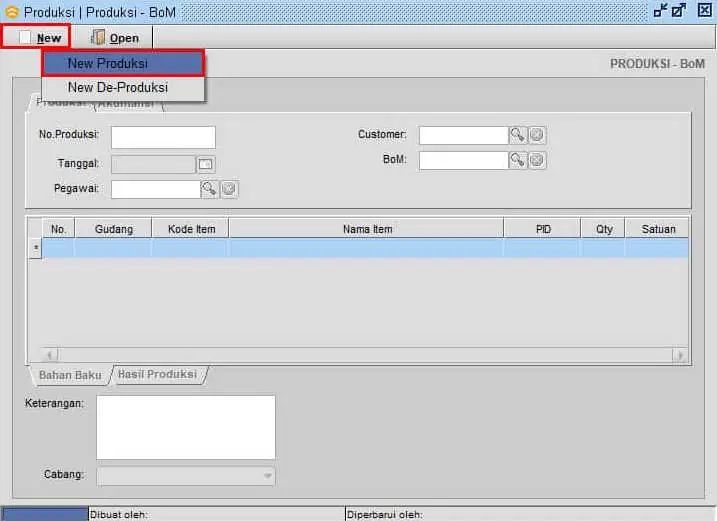 Cara Input Produksi BOM Beeaccounting