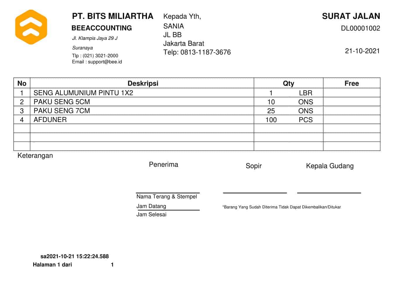 1. Invoice Penjualan Continuoes Form