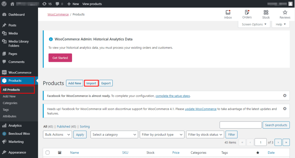 Import Data Produk Woo Commerce