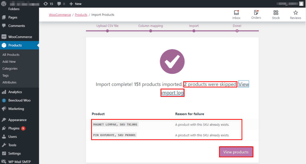 Import Data Produk Woo Commerce