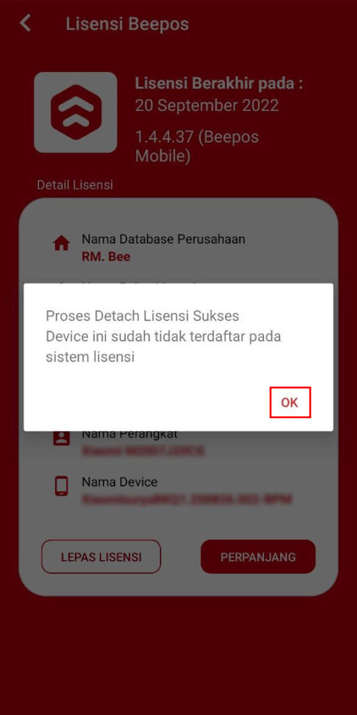 Cara Lepas Lisensi Beepos Mobile