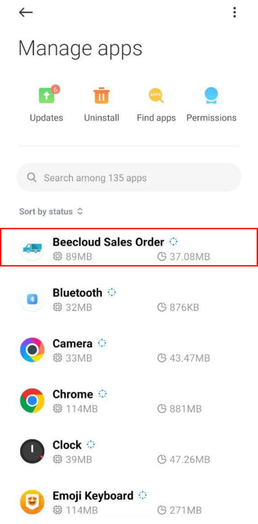 Clear Data Aplikasi Bee
