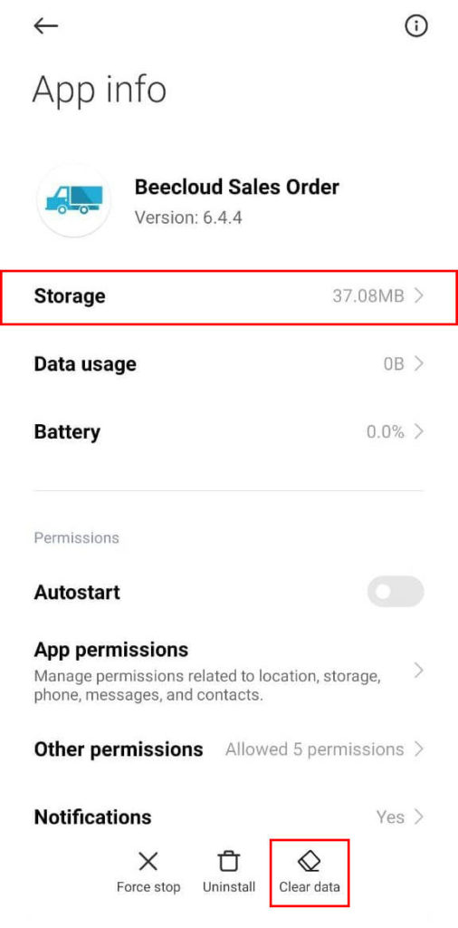 Clear Data Aplikasi Bee