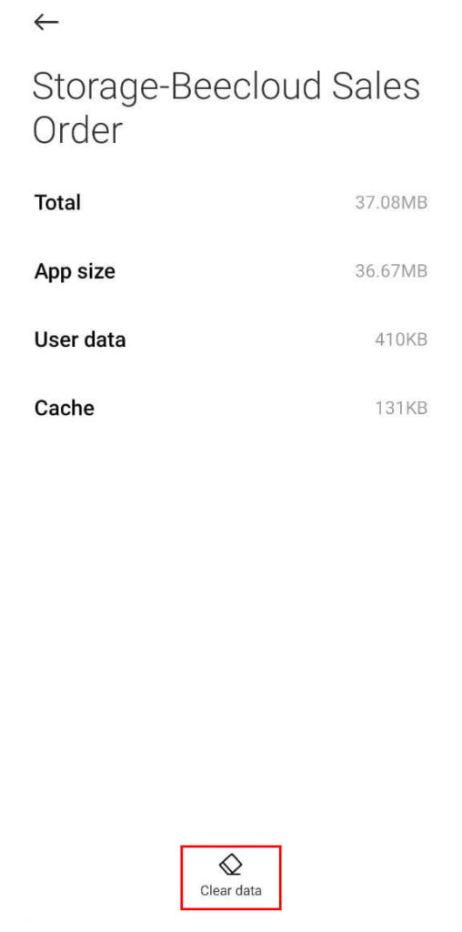 Clear Data Aplikasi Bee